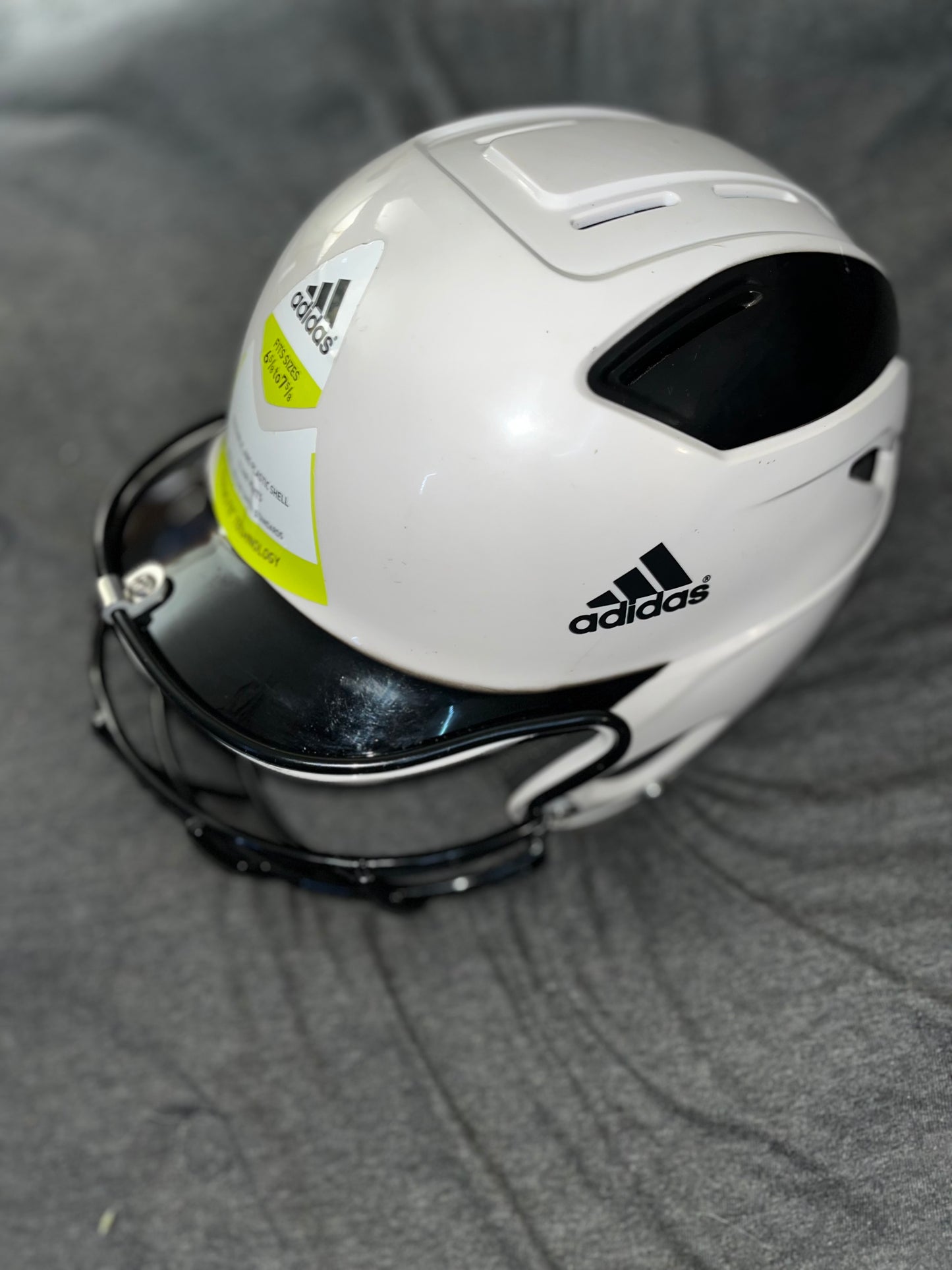 White Adidas Baseball/Softball Helmet + Facemask