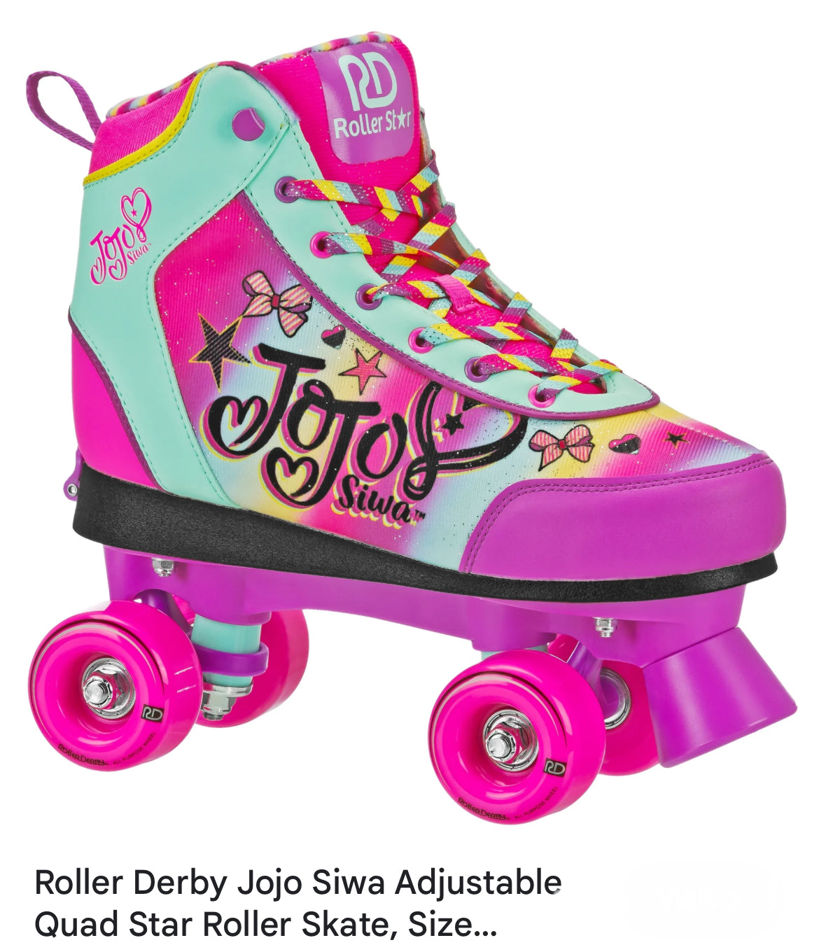 Roller Derby JoJo Siwa Adjustable Quad Star Roller Skates
