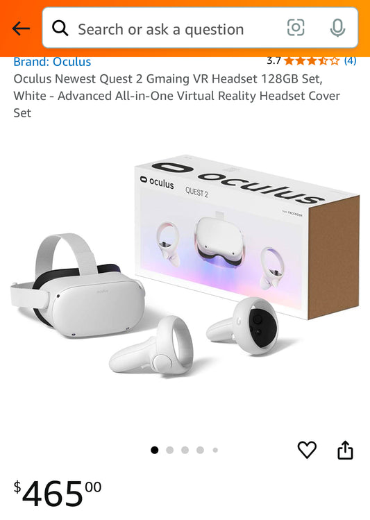 Oculus Meta Quest 2 Virtual Reality