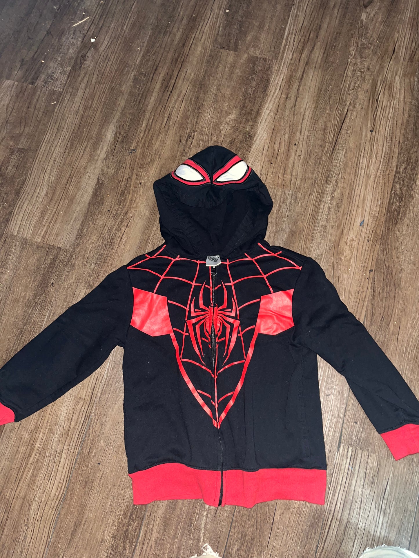 New Authentic Licensed Marvel Spider-Man Kids Size Small Zip-Up Hoodie w/EyesOnTheHood