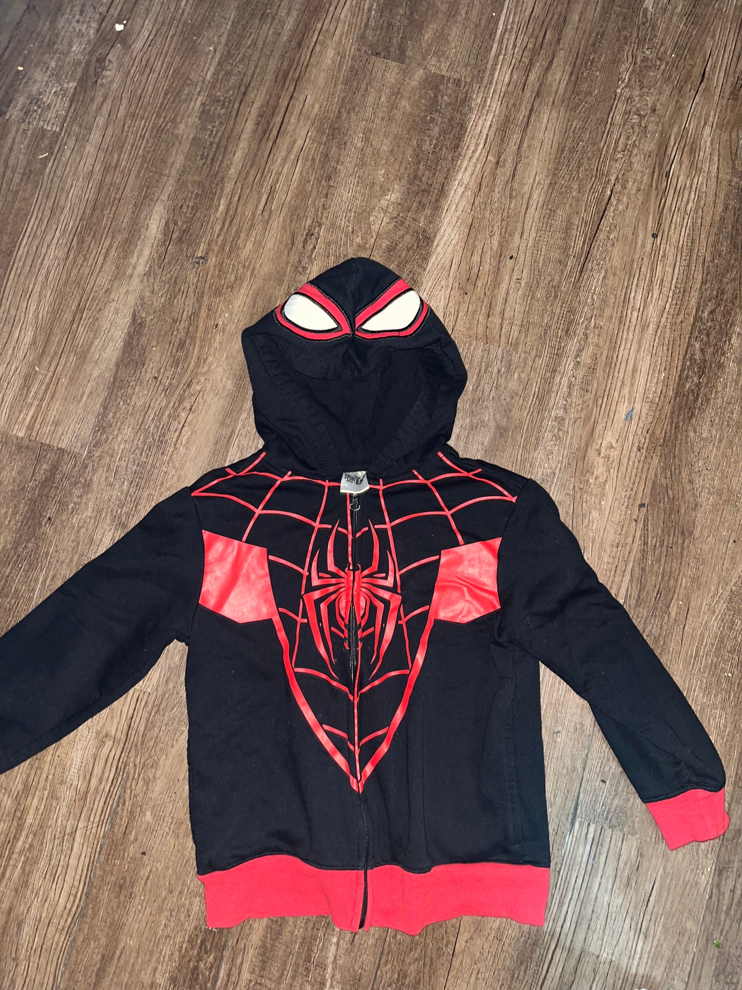 New Authentic Licensed Marvel Spider-Man Kids Size Small Zip-Up Hoodie w/EyesOnTheHood