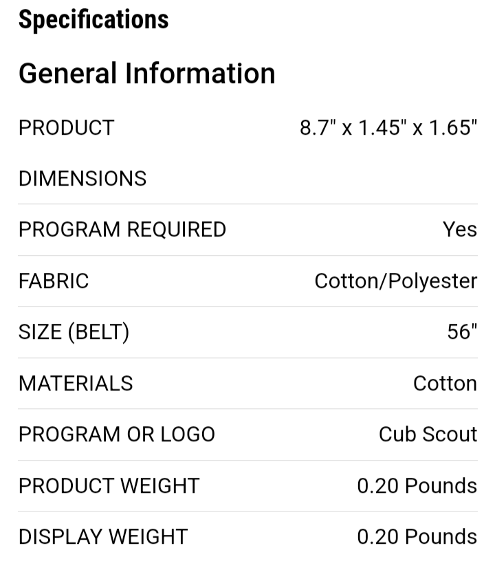 New Official Boys Of America Cub Scouts Uniform In Navy Blue Medium Shirt,Pants Reversible Shorts w/ 54" Official BSA Wolf Pack Logo Cut-To-Fit Belt
