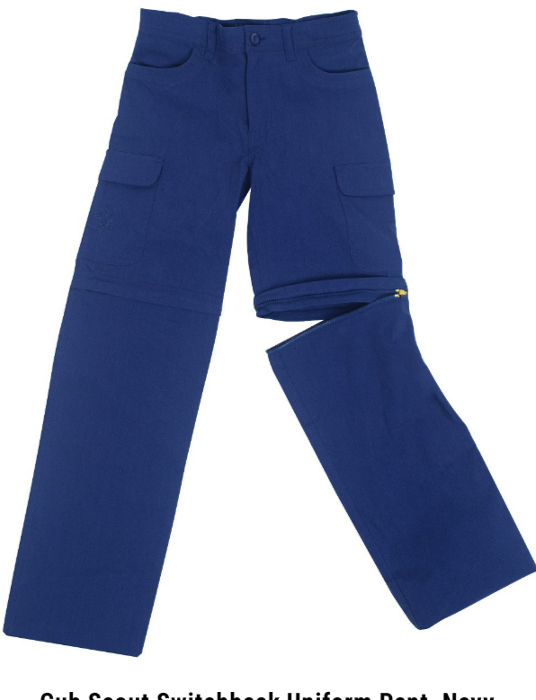 New Official Boys Of America Cub Scouts Uniform In Navy Blue Medium Shirt,Pants Reversible Shorts w/ 54" Official BSA Wolf Pack Logo Cut-To-Fit Belt