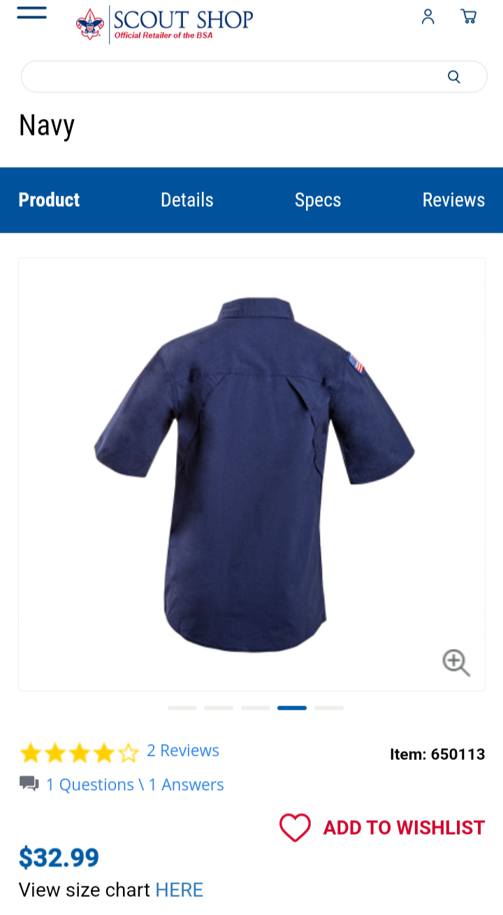 New Official Boys Of America Cub Scouts Uniform In Navy Blue Medium Shirt,Pants Reversible Shorts w/ 54" Official BSA Wolf Pack Logo Cut-To-Fit Belt