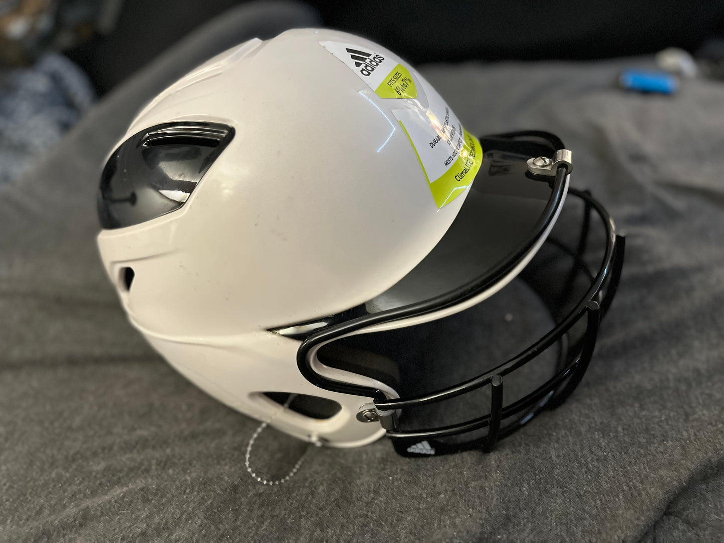 White Adidas Baseball/Softball Helmet + Facemask