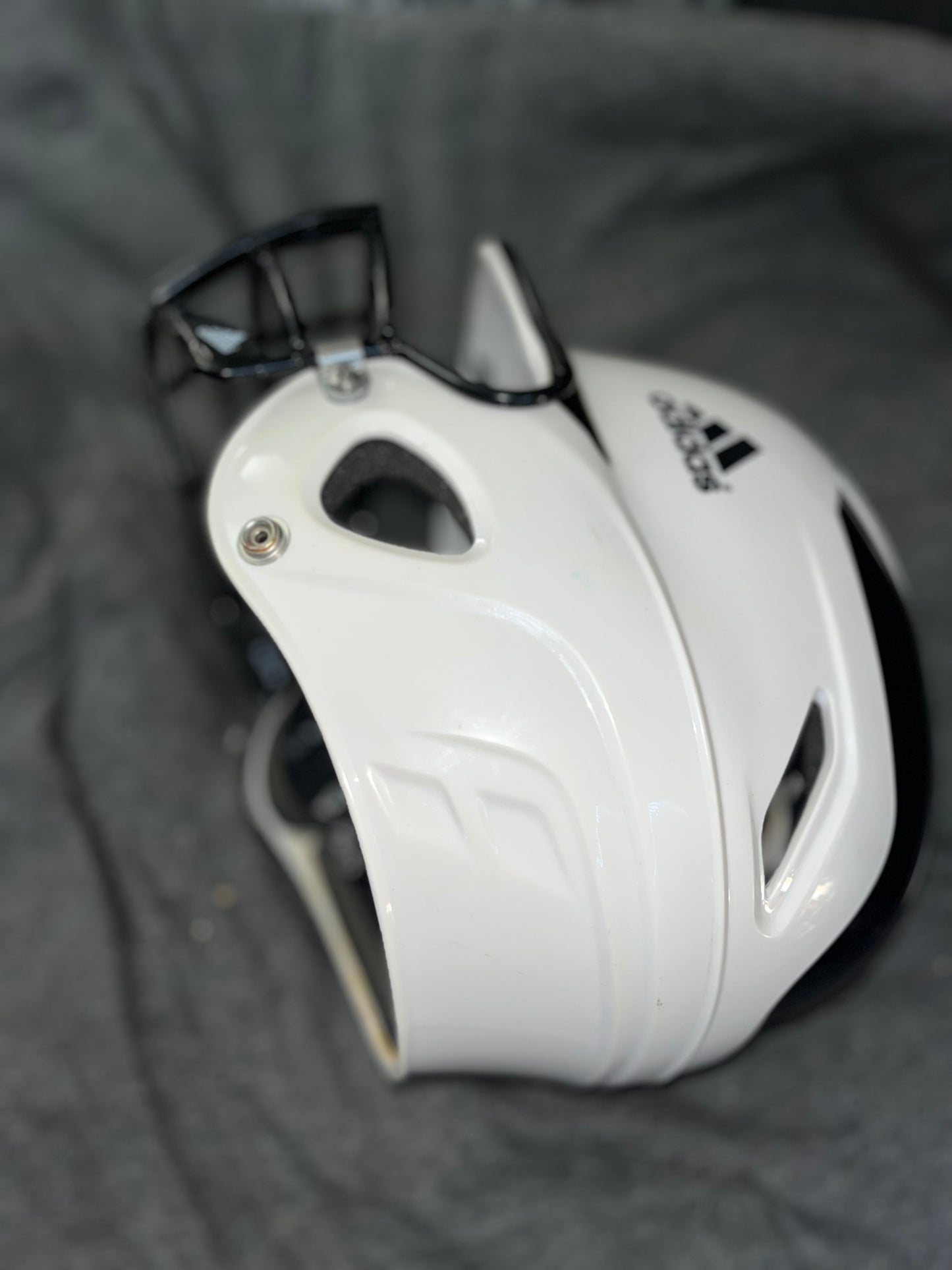 White Adidas Baseball/Softball Helmet + Facemask