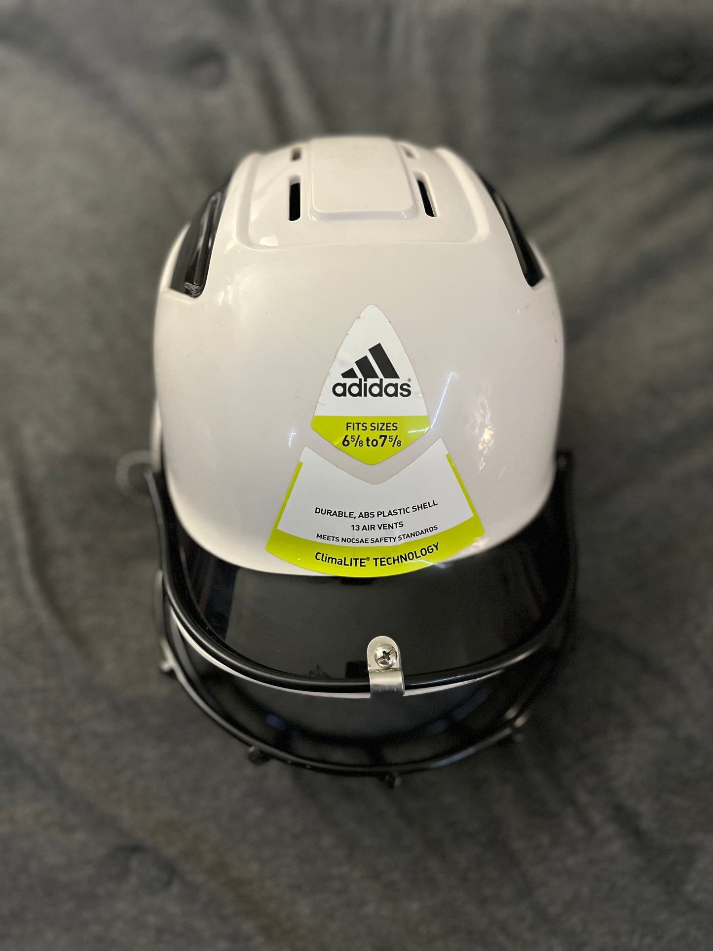 White Adidas Baseball/Softball Helmet + Facemask