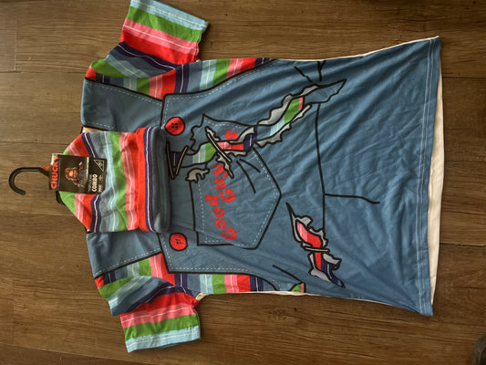 New Authentic Chucky 2In1 Combow/Matching Striped Beanie & The Famous Shirt w/The Bibs ! w/Tags For ANY Occasion Mostly Even A Quick Easy Custom