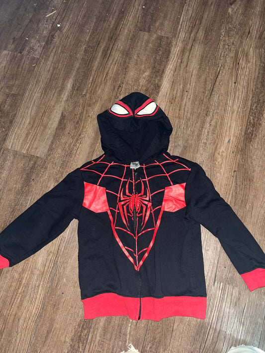 New Authentic Licensed Marvel Spider-Man Kids Size Small Zip-Up Hoodie w/EyesOnTheHood