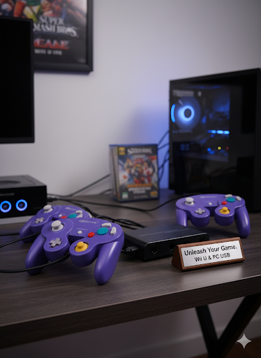 "Unlock the full potential of your gaming! This GameCube,Wii,Wii U-Controller Adapter is a must-have for any serious gamer.