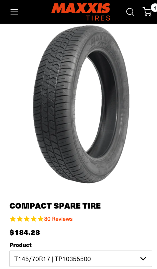 T145/70R17 Spare Tire w/ Rim Included VERY HARD To Find